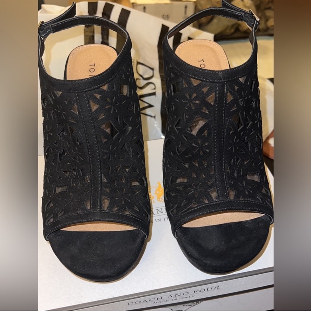 Torrid black lace wedges